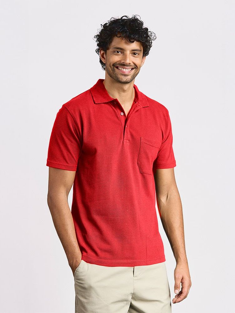 Men´s Heavy Polo Pocket Promodoro 4100 (fire red)