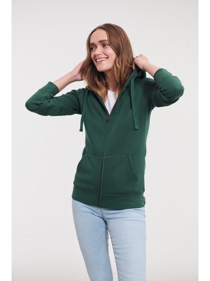 Damska bluza z kapturem na zamek Authentic 266F Bottle Green
