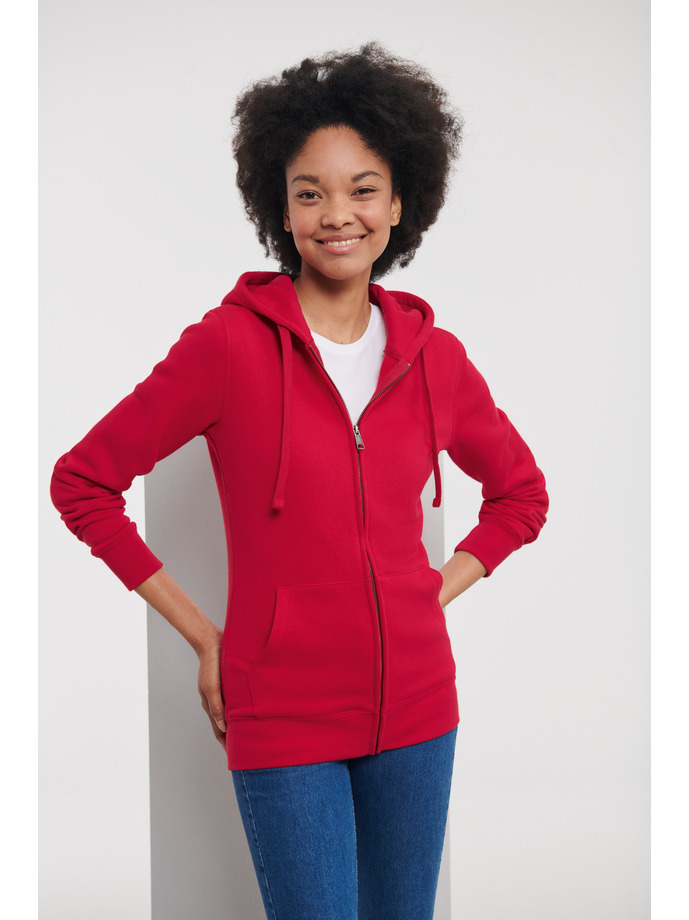 Damska bluza z kapturem na zamek Authentic 266F Classic Red