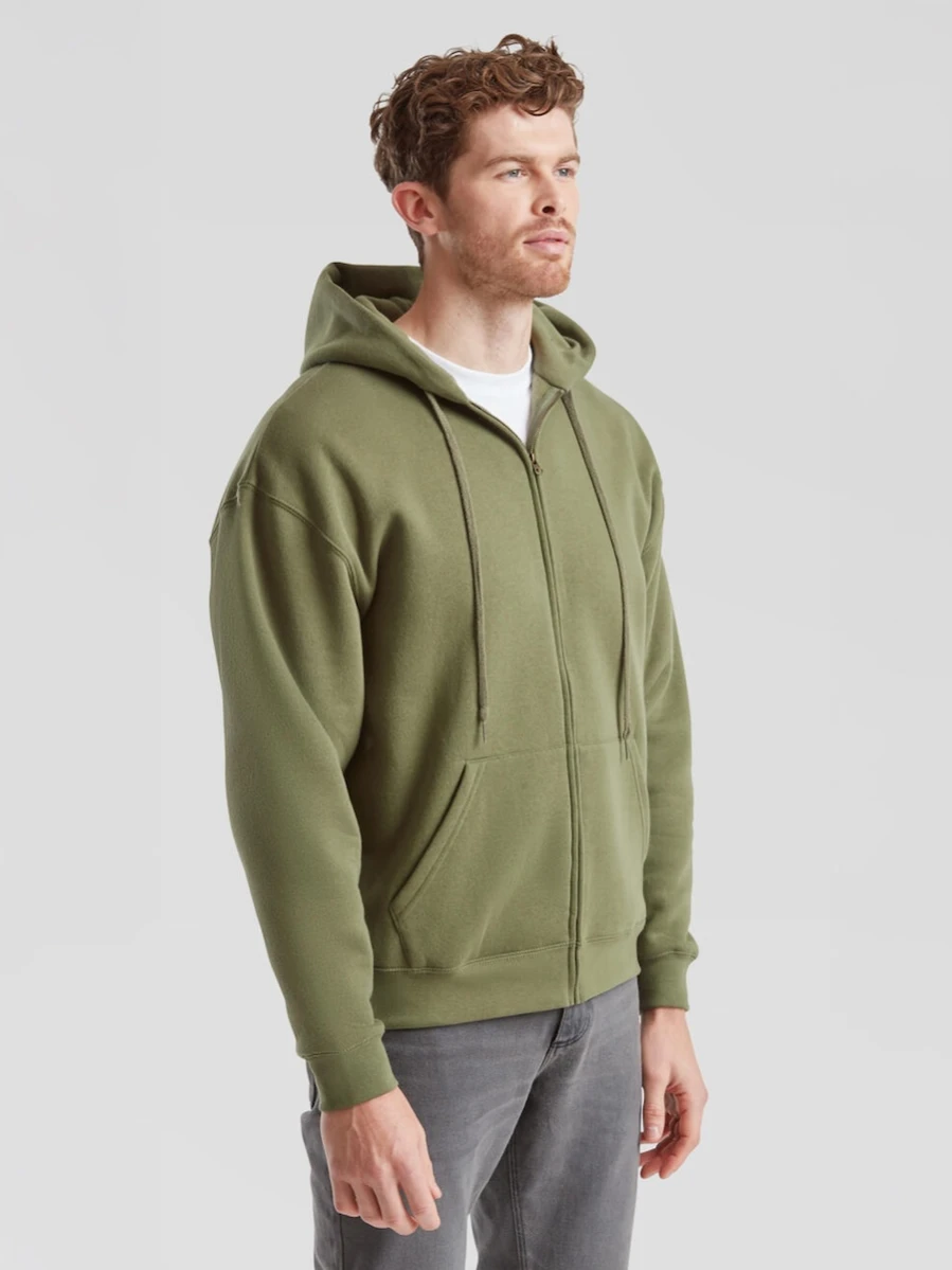 Bluza z kapturem zapinana na zamek Premium 62-034-0 (Classic Olive)