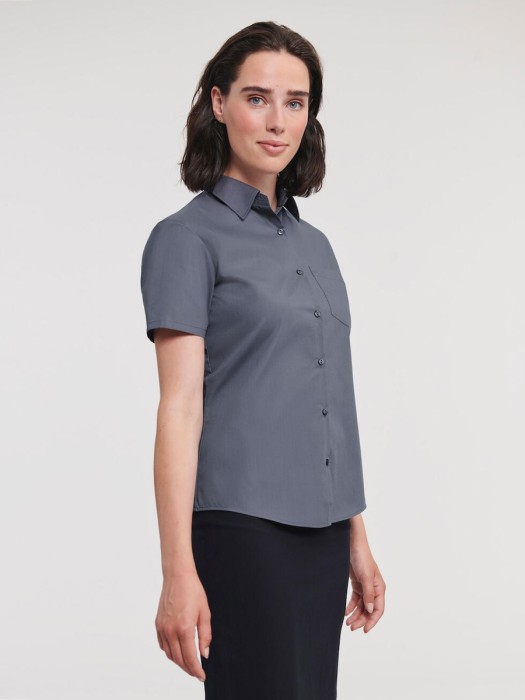 Ladies' Short Sleeve Classic Polycotton Poplin Shirt R-935F-0