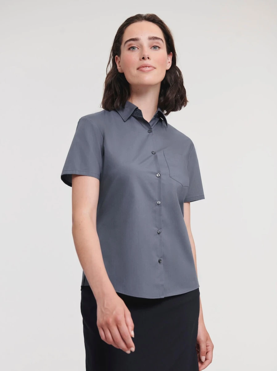 Ladies' Short Sleeve Classic Polycotton Poplin Shirt R-935F-0