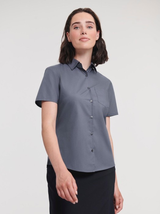 Ladies' Short Sleeve Classic Polycotton Poplin Shirt R-935F-0