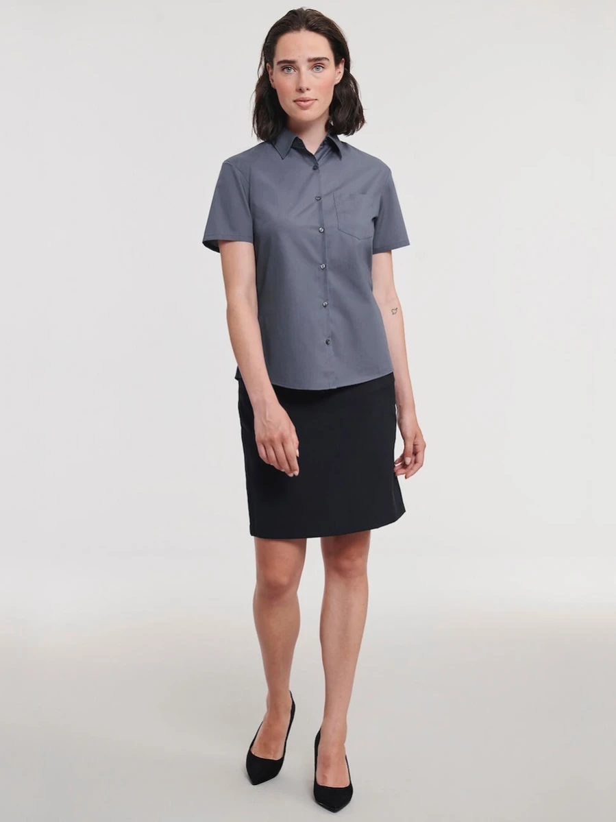 Ladies' Short Sleeve Classic Polycotton Poplin Shirt R-935F-0