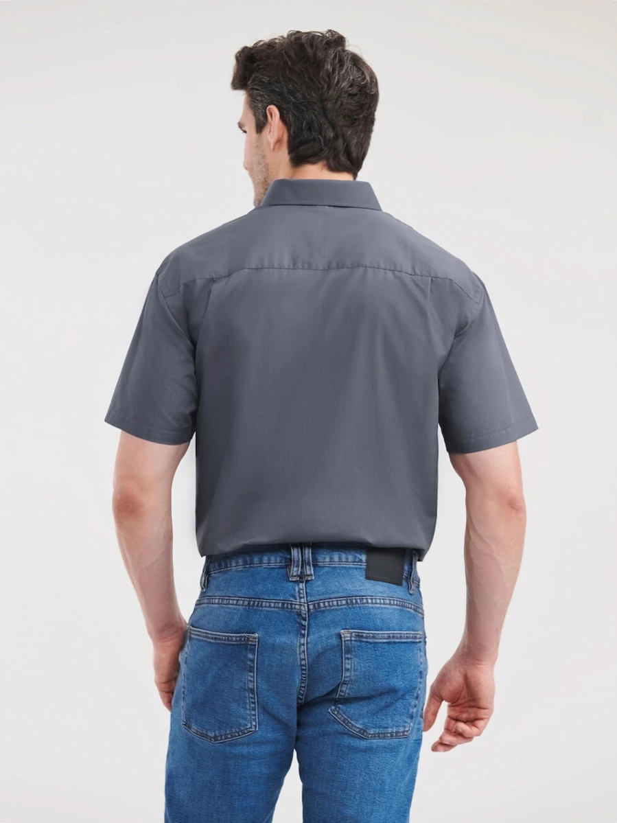 Men's Short Sleeve Classic Polycotton Poplin Shirt R-935M-0