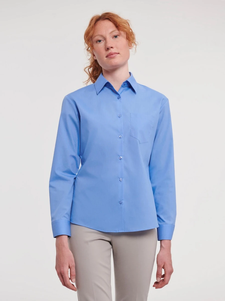 Ladies' Long Sleeve Classic Polycotton Poplin Shirt R-934F-0