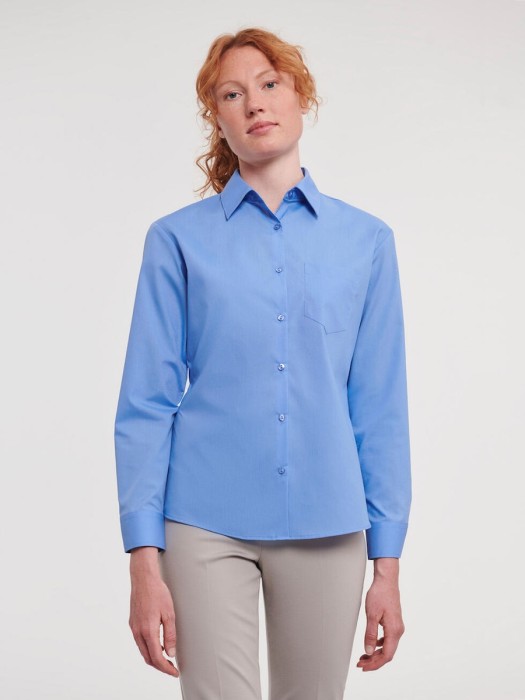 Ladies' Long Sleeve Classic Polycotton Poplin Shirt R-934F-0