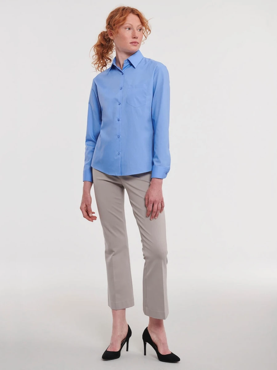 Ladies' Long Sleeve Classic Polycotton Poplin Shirt R-934F-0