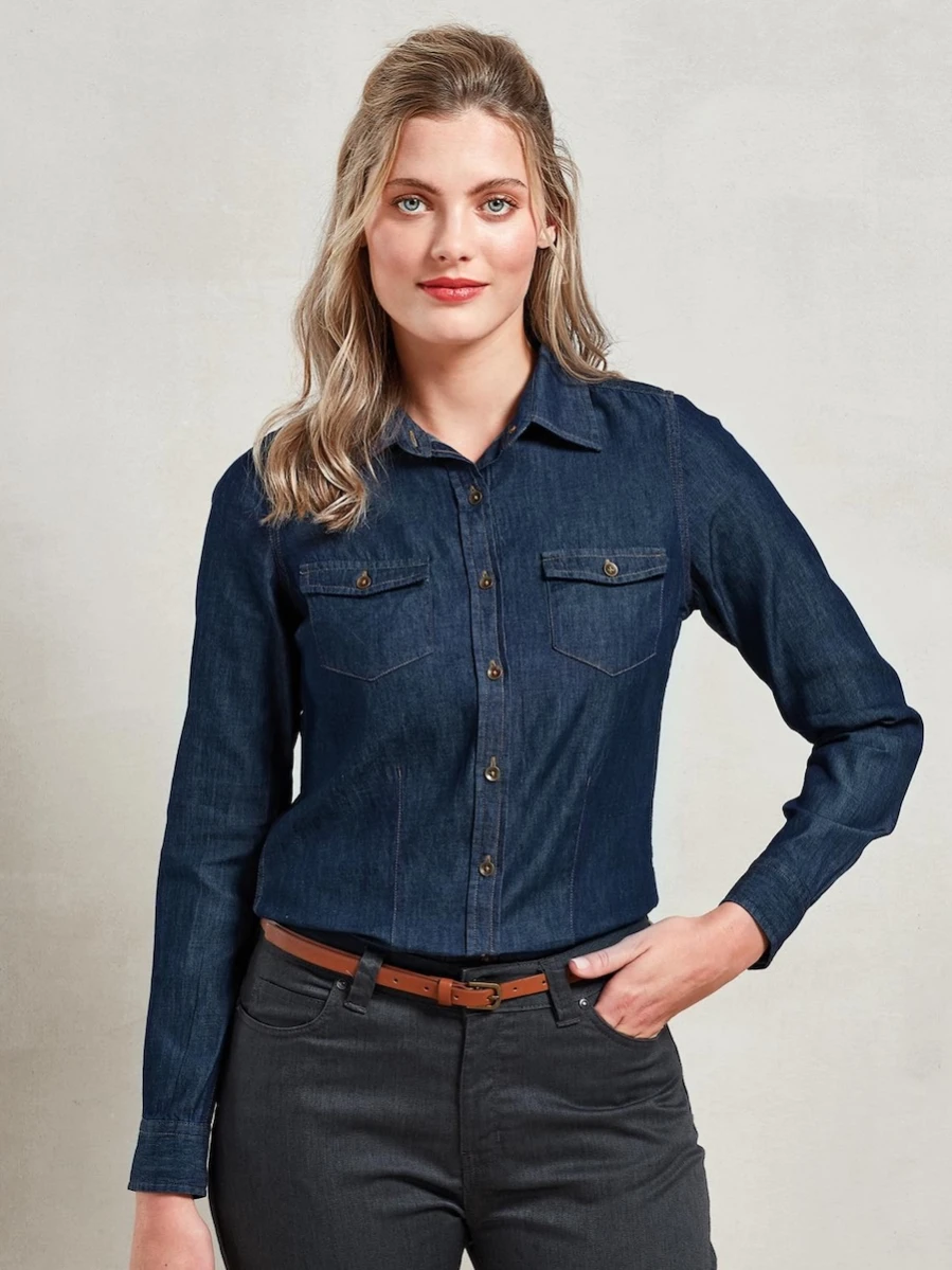 Women's Jeans Stitch Denim Shirt PR322