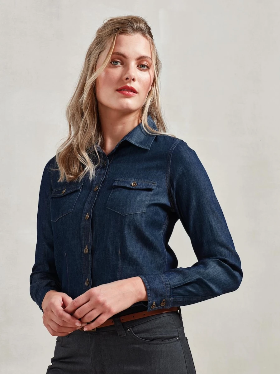 Women's Jeans Stitch Denim Shirt PR322
