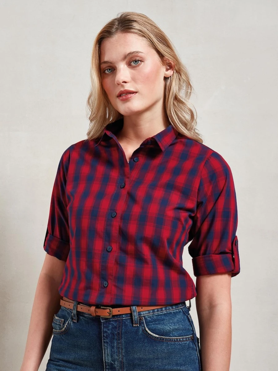 Damska koszula w kratę Premier Workwear Mulligan PR350