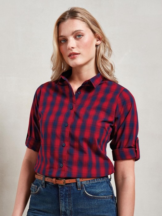 Damska koszula w kratę Premier Workwear Mulligan PR350