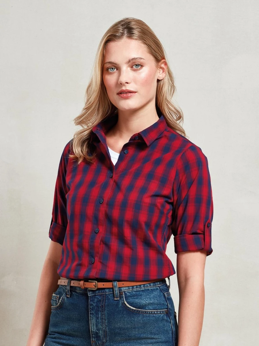 Damska koszula w kratę Premier Workwear Mulligan PR350