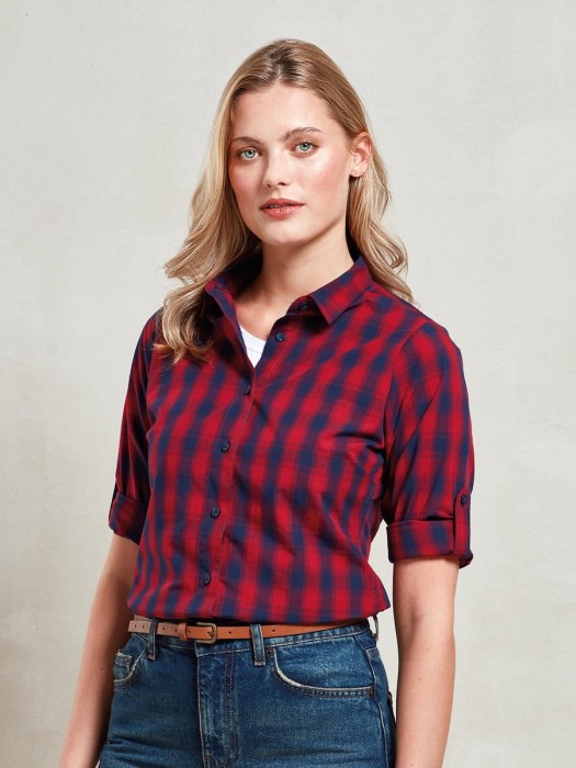 Damska koszula w kratę Premier Workwear Mulligan PR350
