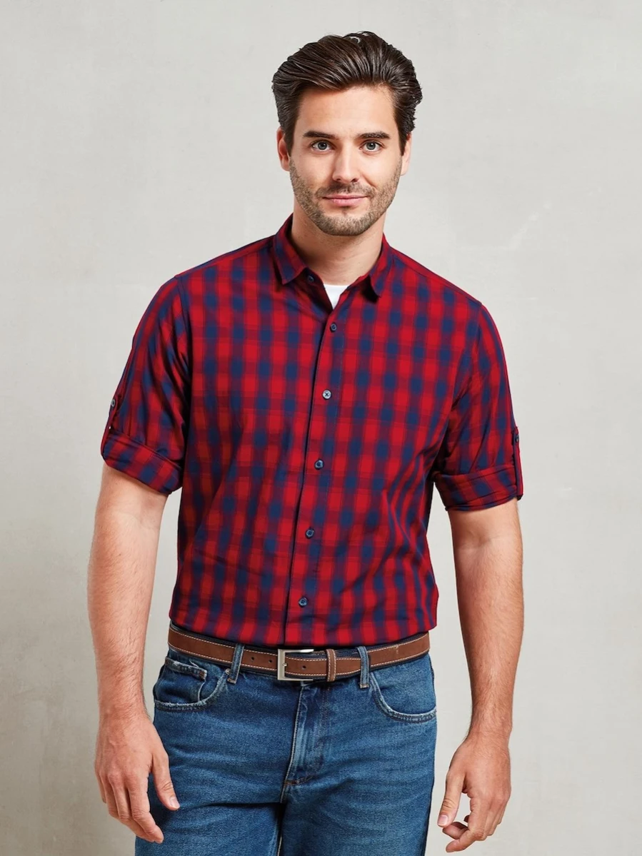 Męska koszula w kratę Premier Workwear Mulligan PR250