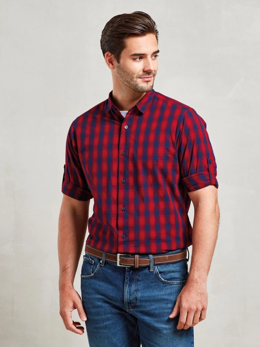 Męska koszula w kratę Premier Workwear Mulligan PR250