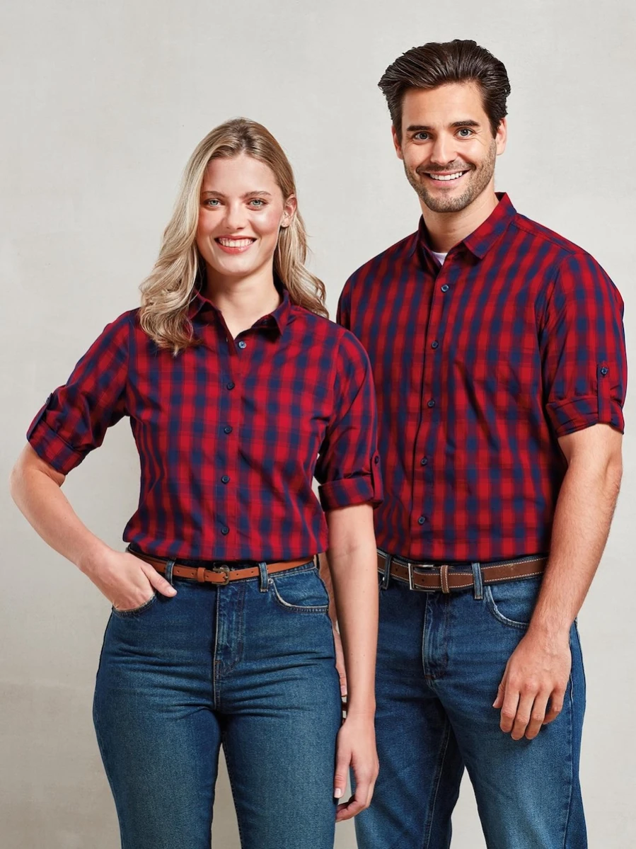 Męska koszula w kratę Premier Workwear Mulligan PR250