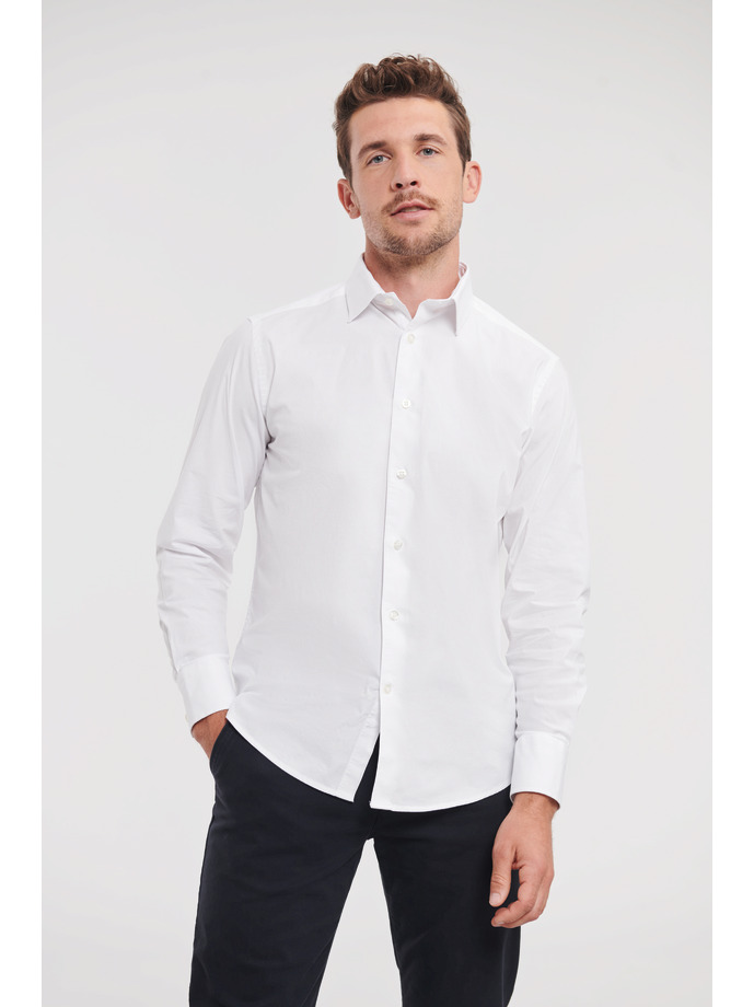 Męska koszula Russell Long Sleeve Fitted Stretch Shirt R-946M (white)