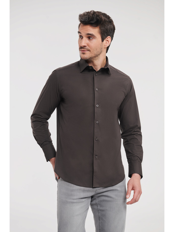 Męska koszula Russell Long Sleeve Fitted Stretch Shirt R-946M (chocolate)