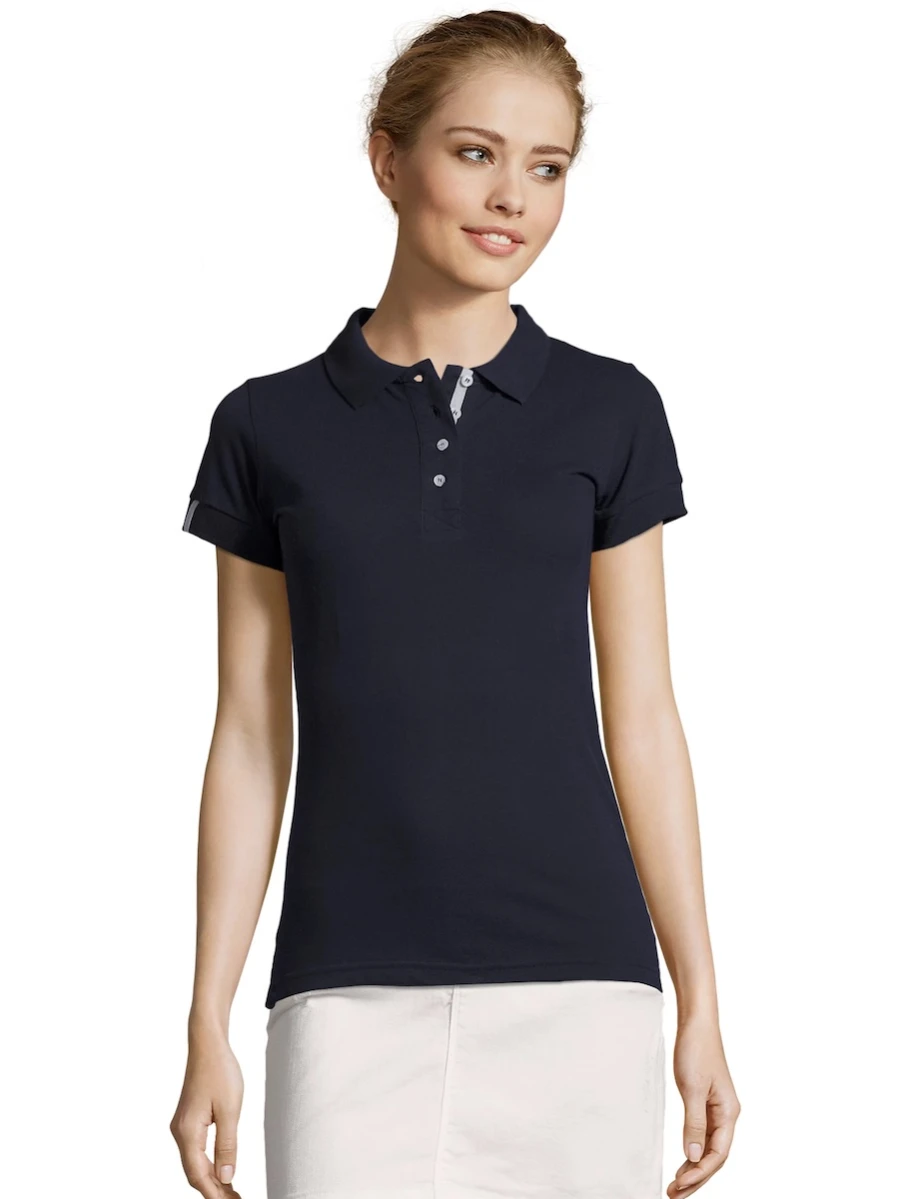 Damska koszulka Polo Sols Portland 00575 - French Navy/Grey