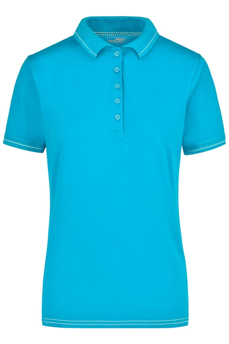 Damska koszulka Polo Elastic JN568 (Aqua/White)