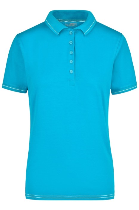 Damska koszulka Polo Elastic JN568 (Aqua/White)