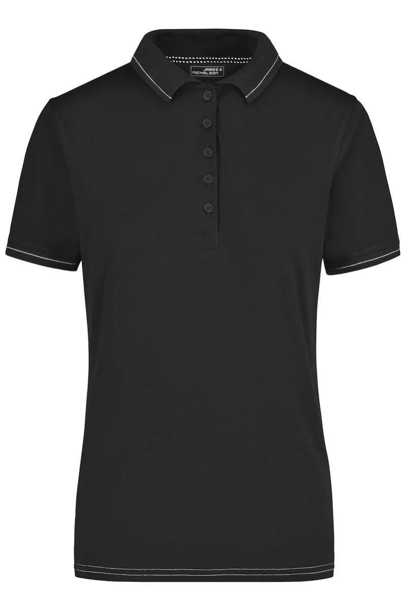 Damska koszulka Polo Elastic JN568 (Black/White)