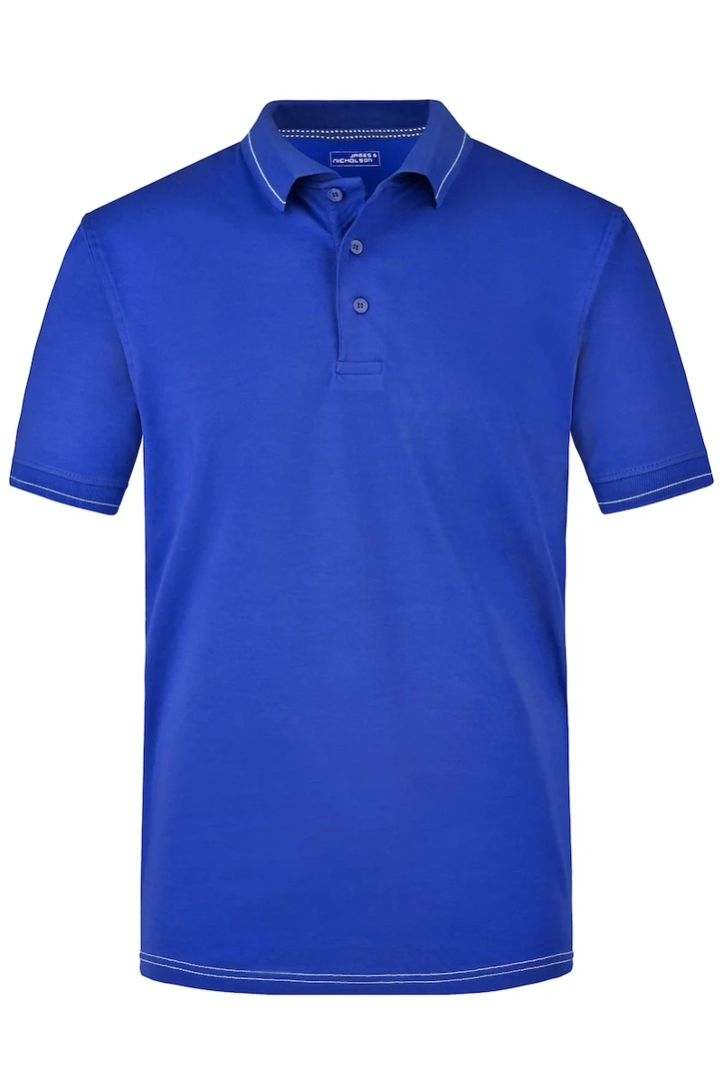 Męska koszulka Polo Elastic JN569 Royal/White