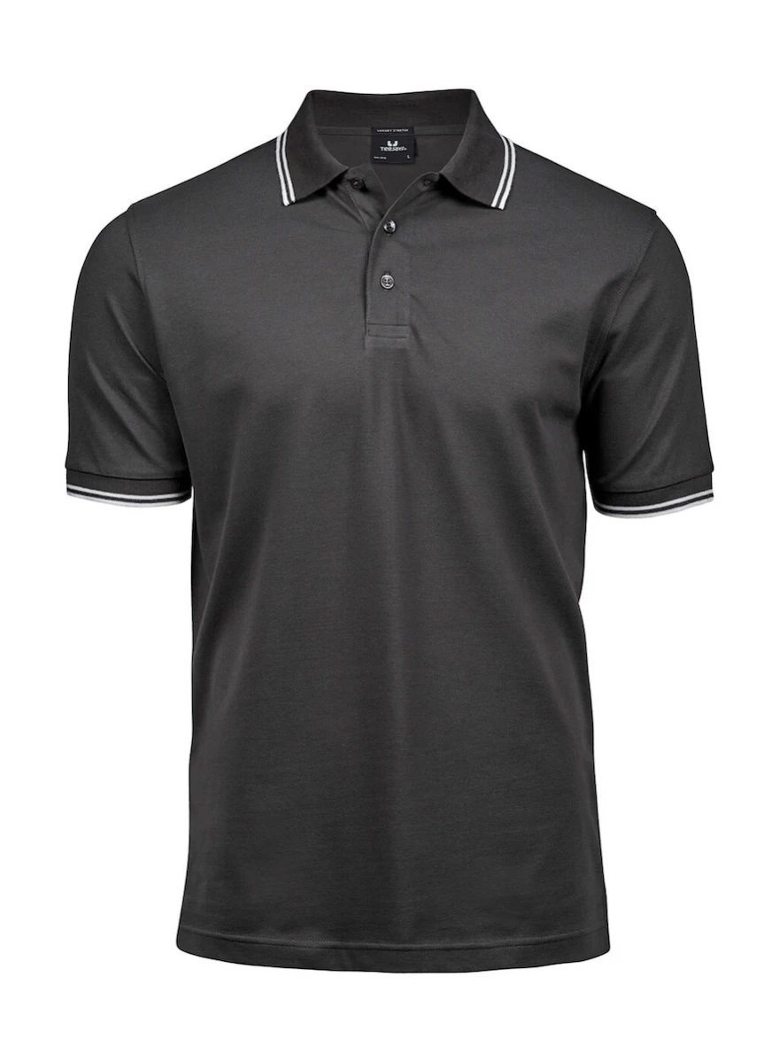 Koszulka Polo Tee Jays Luxury Stripe 1407 Dark Grey/White