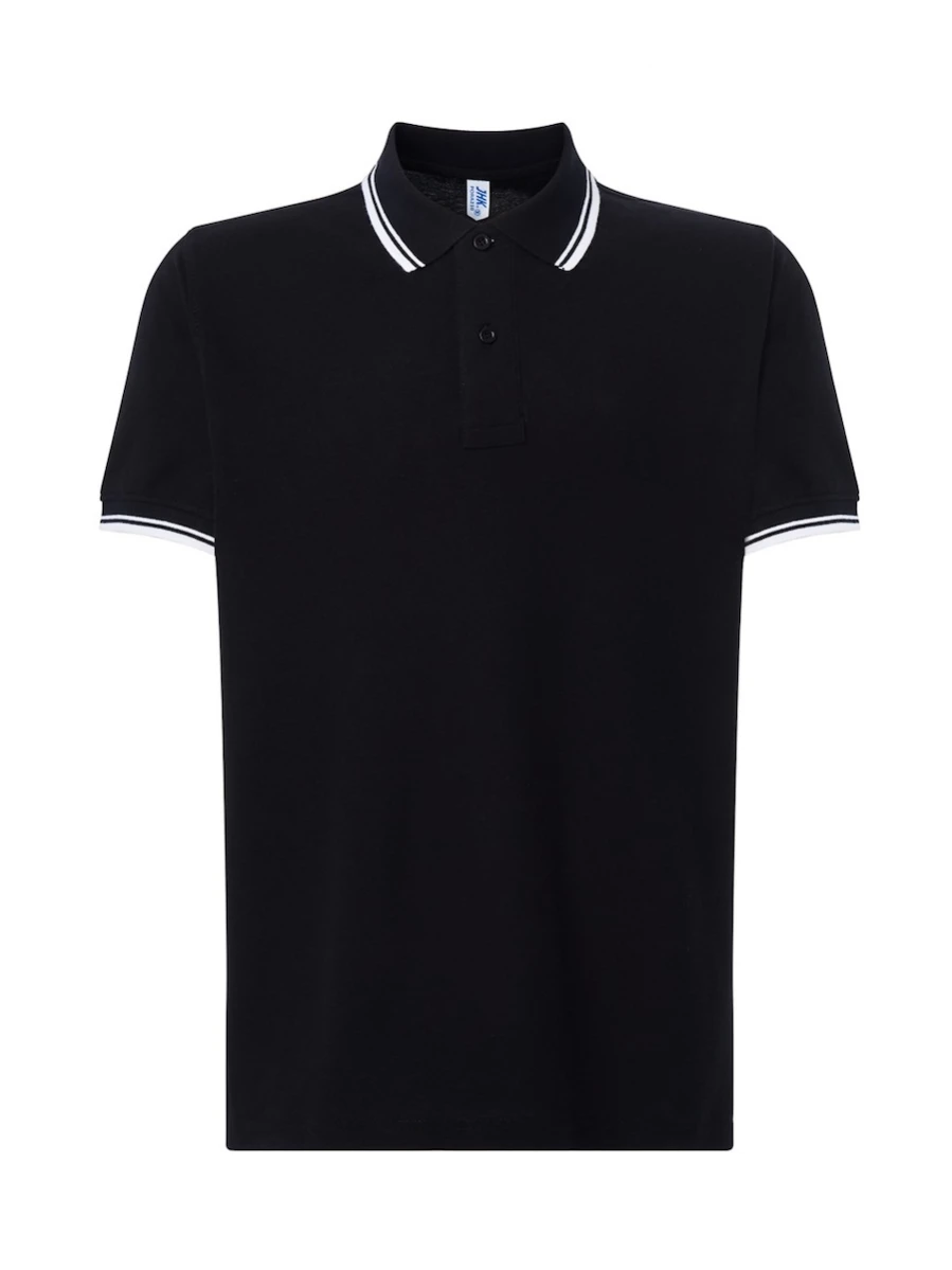 Koszulka Polo JHK Contrast PORA210 Black/White