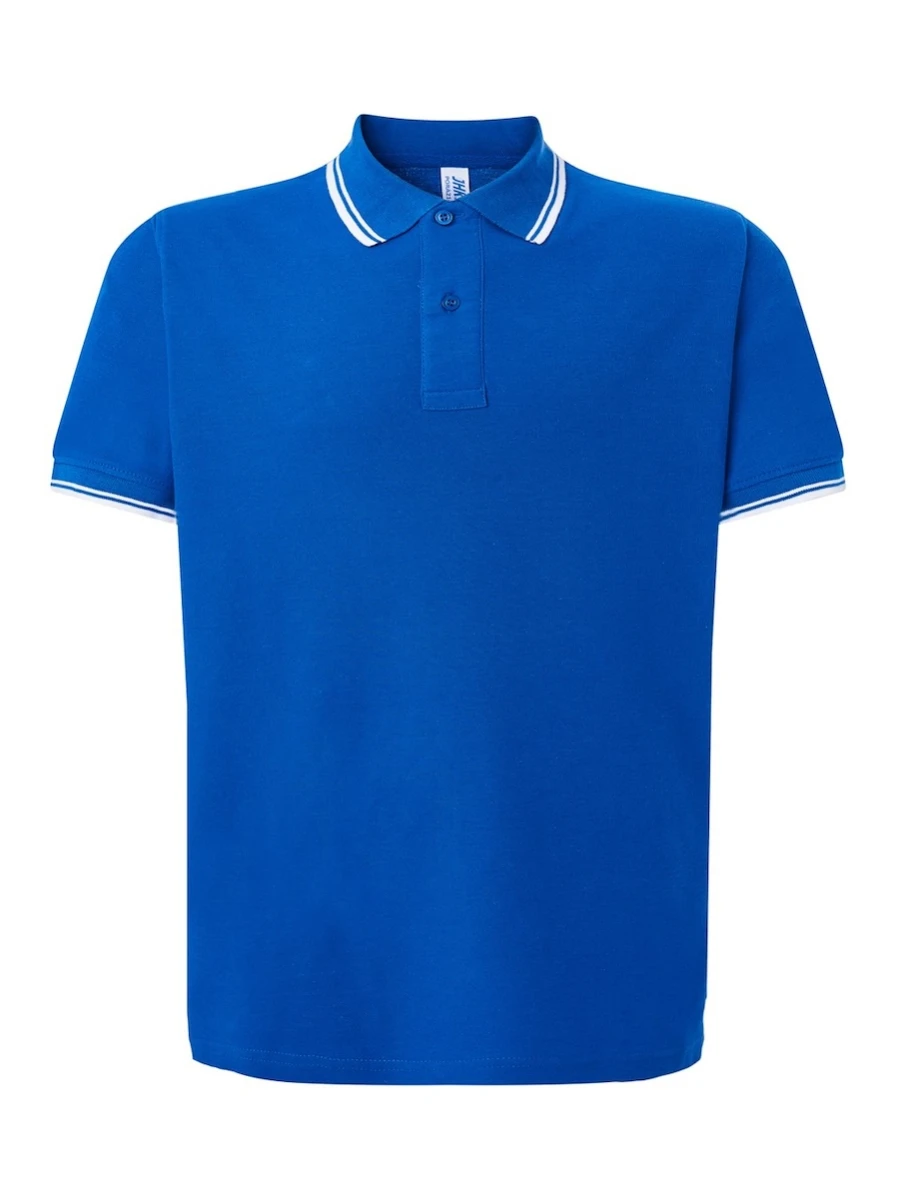 Koszulka Polo JHK Contrast PORA210 Royal Blue/White