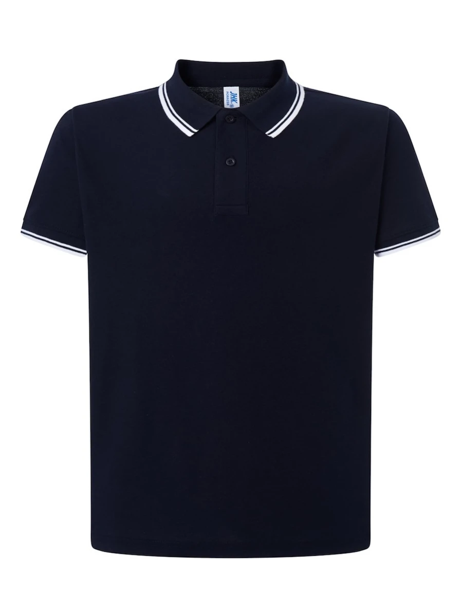 Koszulka Polo JHK Contrast PORA210 Navy/White