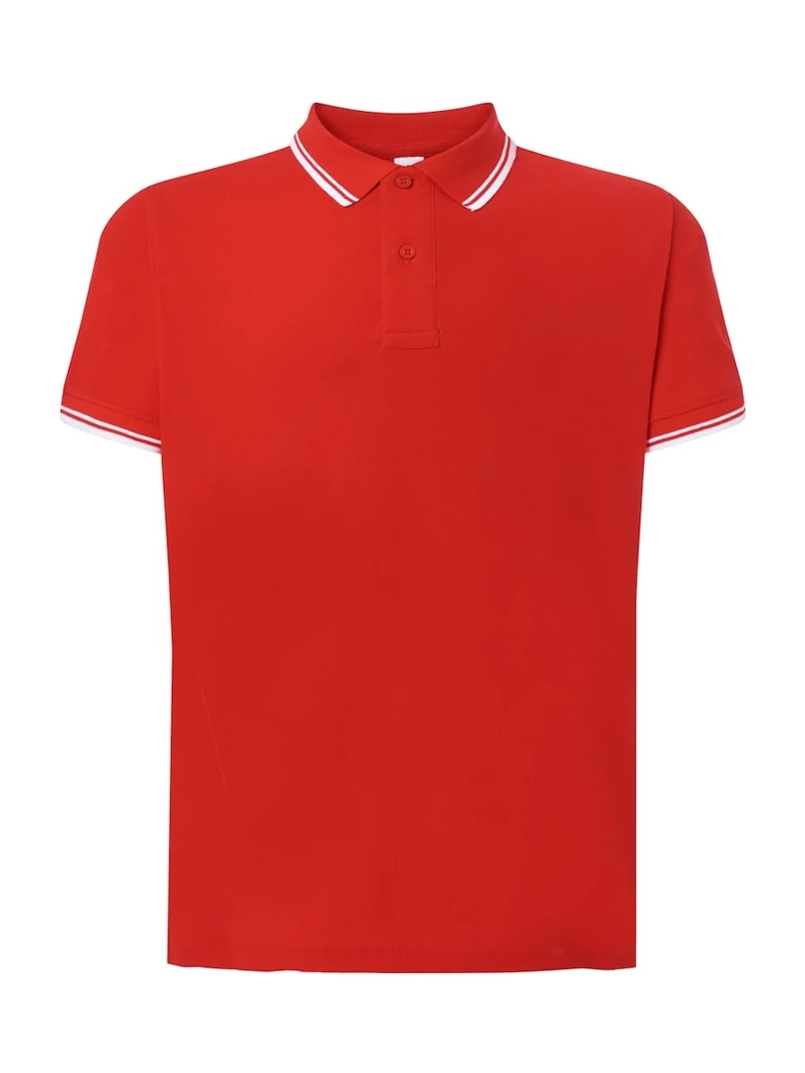 Koszulka Polo JHK Contrast PORA210 Red/White