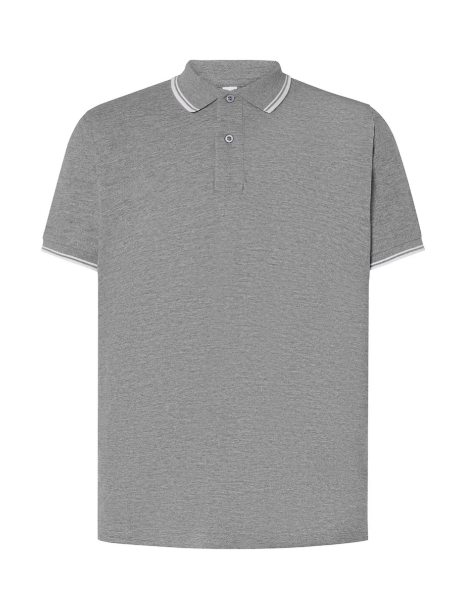 Koszulka Polo JHK Contrast PORA210 Grey Melange/White
