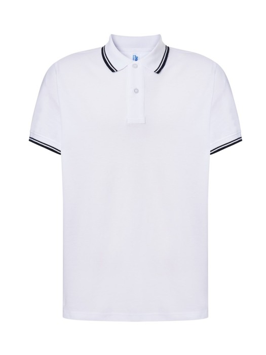 Koszulka Polo JHK Contrast PORA210 White/Navy