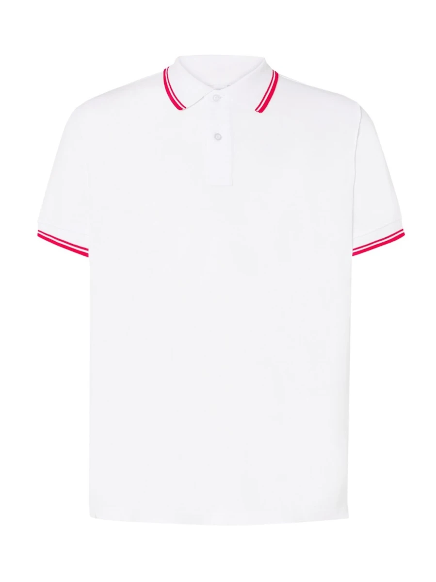 Koszulka Polo JHK Contrast PORA210 White/Red