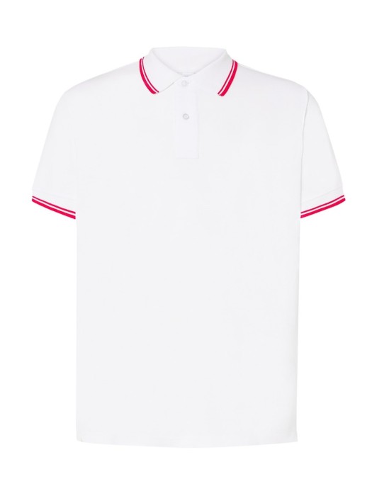 Koszulka Polo JHK Contrast PORA210 White/Red