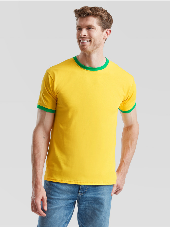Koszulka Fruit of the Loom Ringer 61-168-0 Sunflower/Kelly green