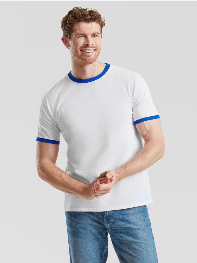 Koszulka Fruit of the Loom Ringer 61-168-0 White/Royal Blue