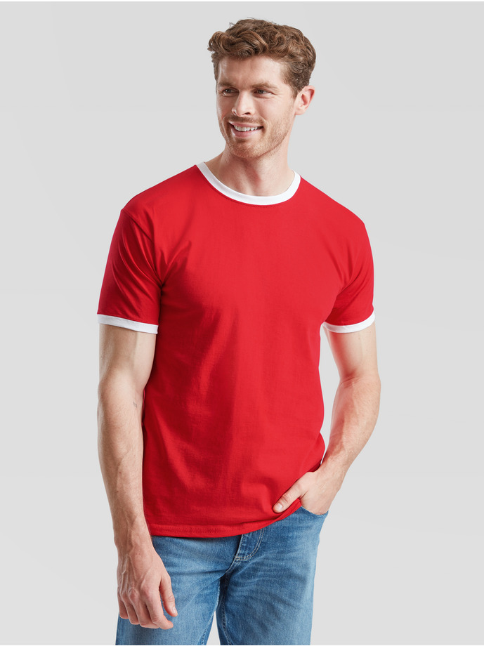 Koszulka Fruit of the Loom Ringer 61-168-0 Red/White