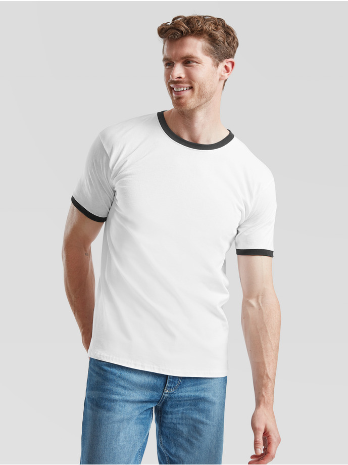 Koszulka Fruit of the Loom Ringer 61-168-0 White/Black