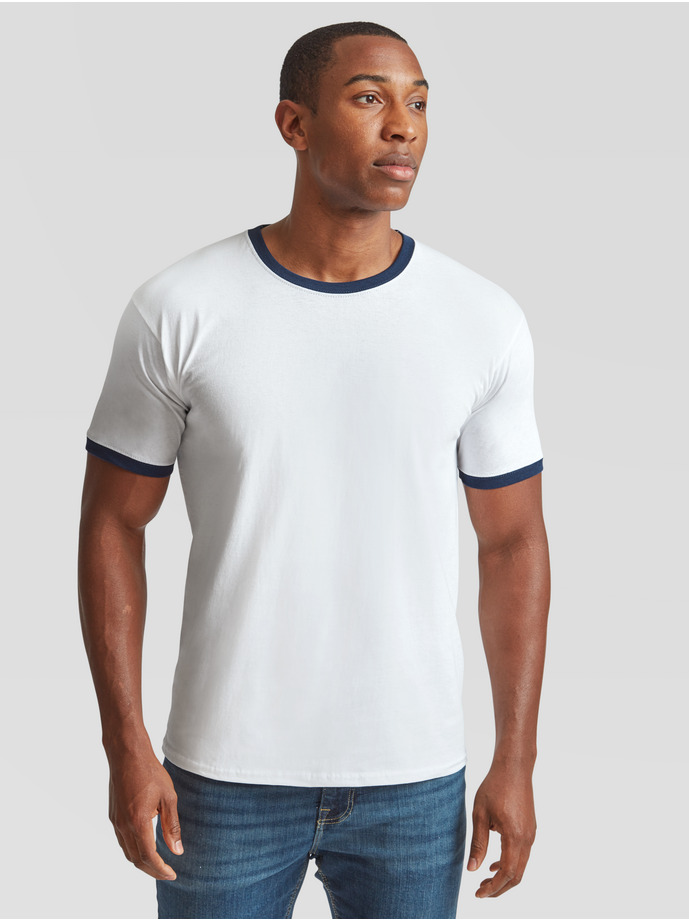 Koszulka Fruit of the Loom Ringer 61-168-0 White/Navy