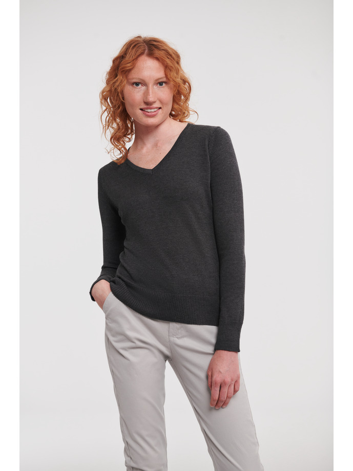 Sweter damski Russell v-neck R-710F-0 Charcoal