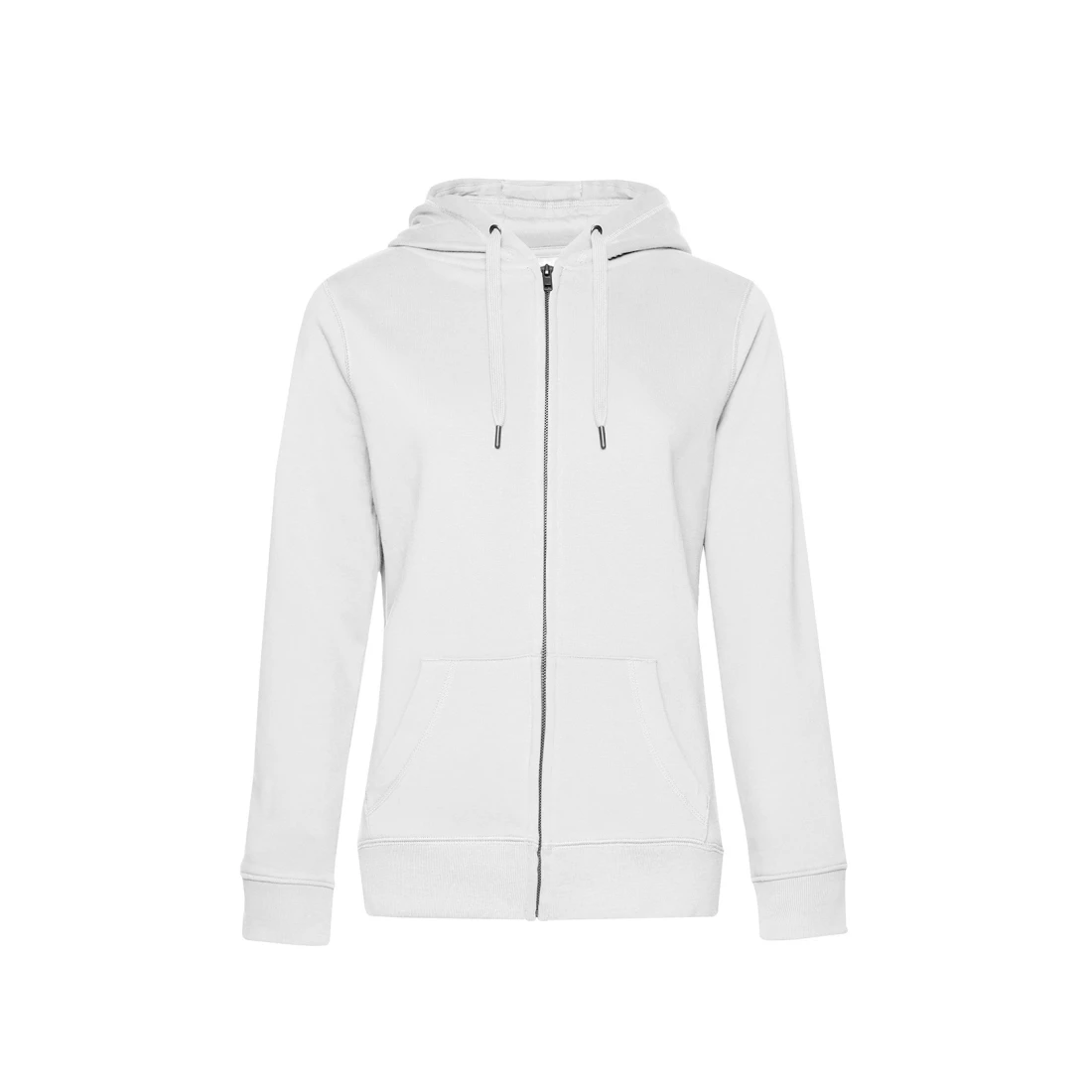 Damska bluza na zamek z kapturem Queen WW03Q White