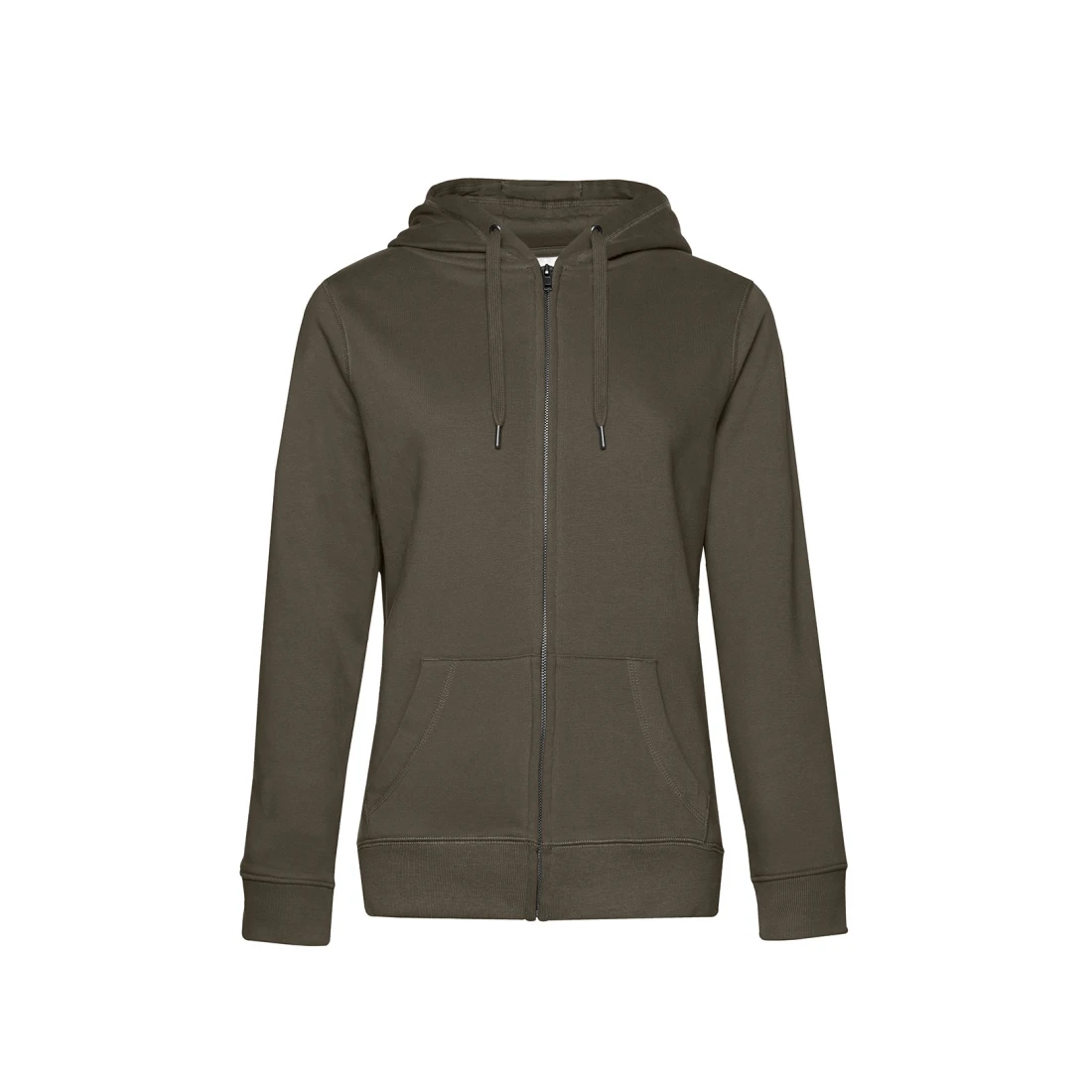 Damska bluza na zamek z kapturem Queen WW03Q Khaki