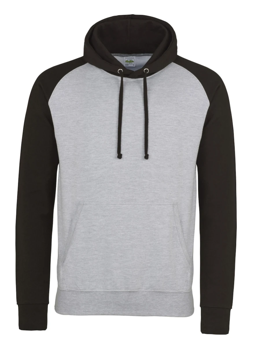 Bluza Just Hoods Baseball Hoodie JH009 HEATHER GREY/JET BLACK