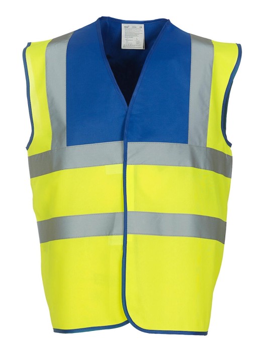 Kamizelka odblaskowa Fluo YOKO HVW100 Fluo Yellow/Royal