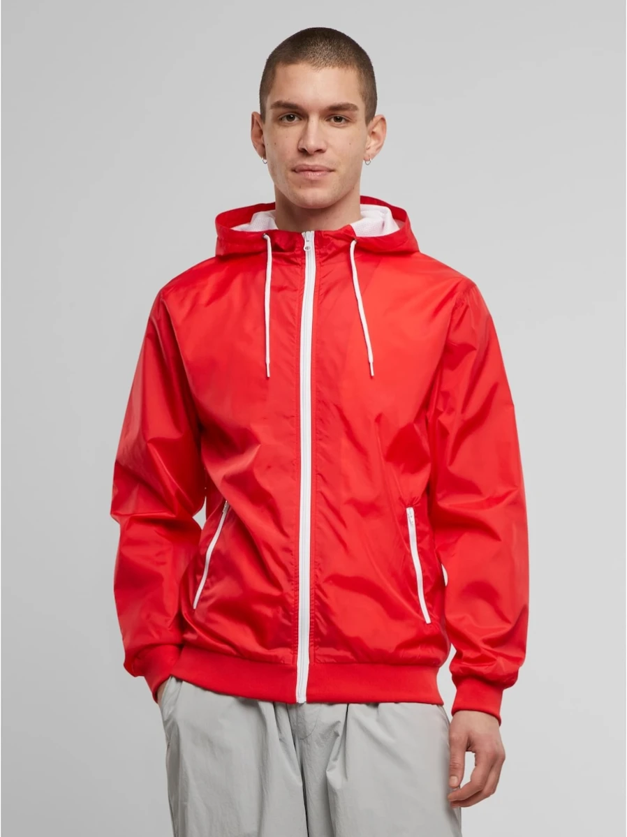 Kurtka Build Your Brand Windrunner BY016 Red/White
