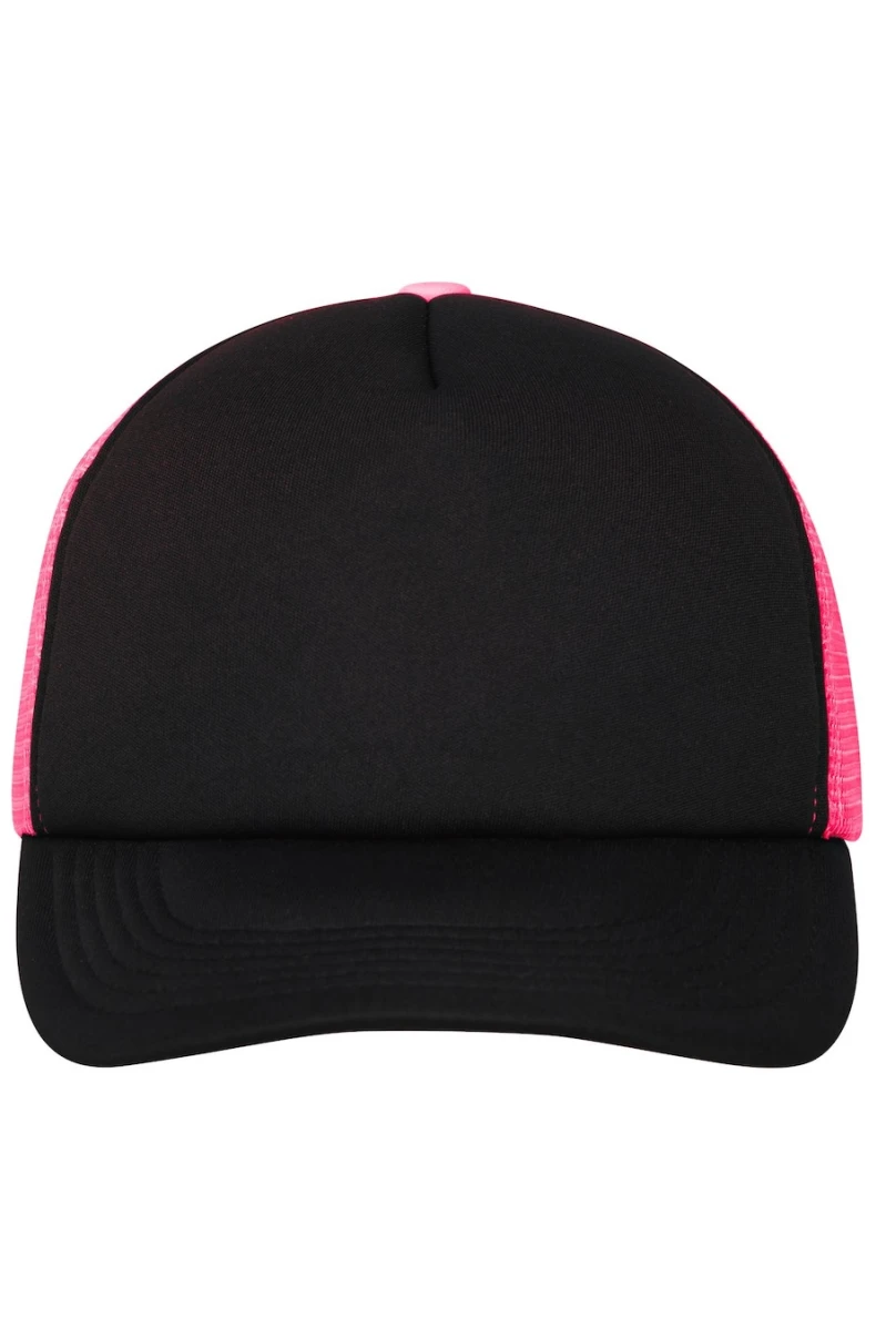 Czapka 5 Panel Polyester Mesh Cap MB070 Black/Neon Pink