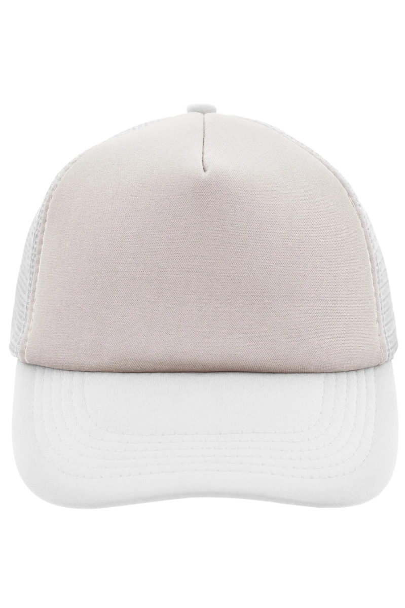 Czapka 5 Panel Polyester Mesh Cap MB070 Light Grey/White